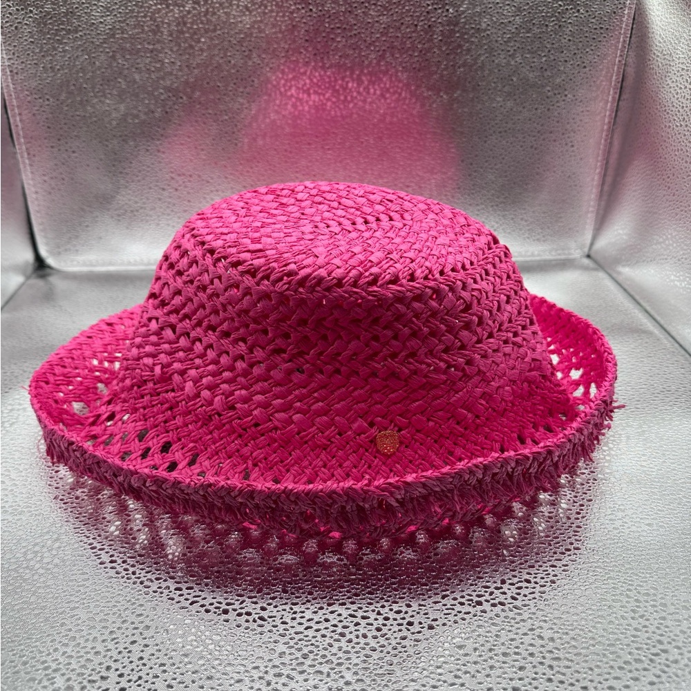 Pink Woven Bucket Hat